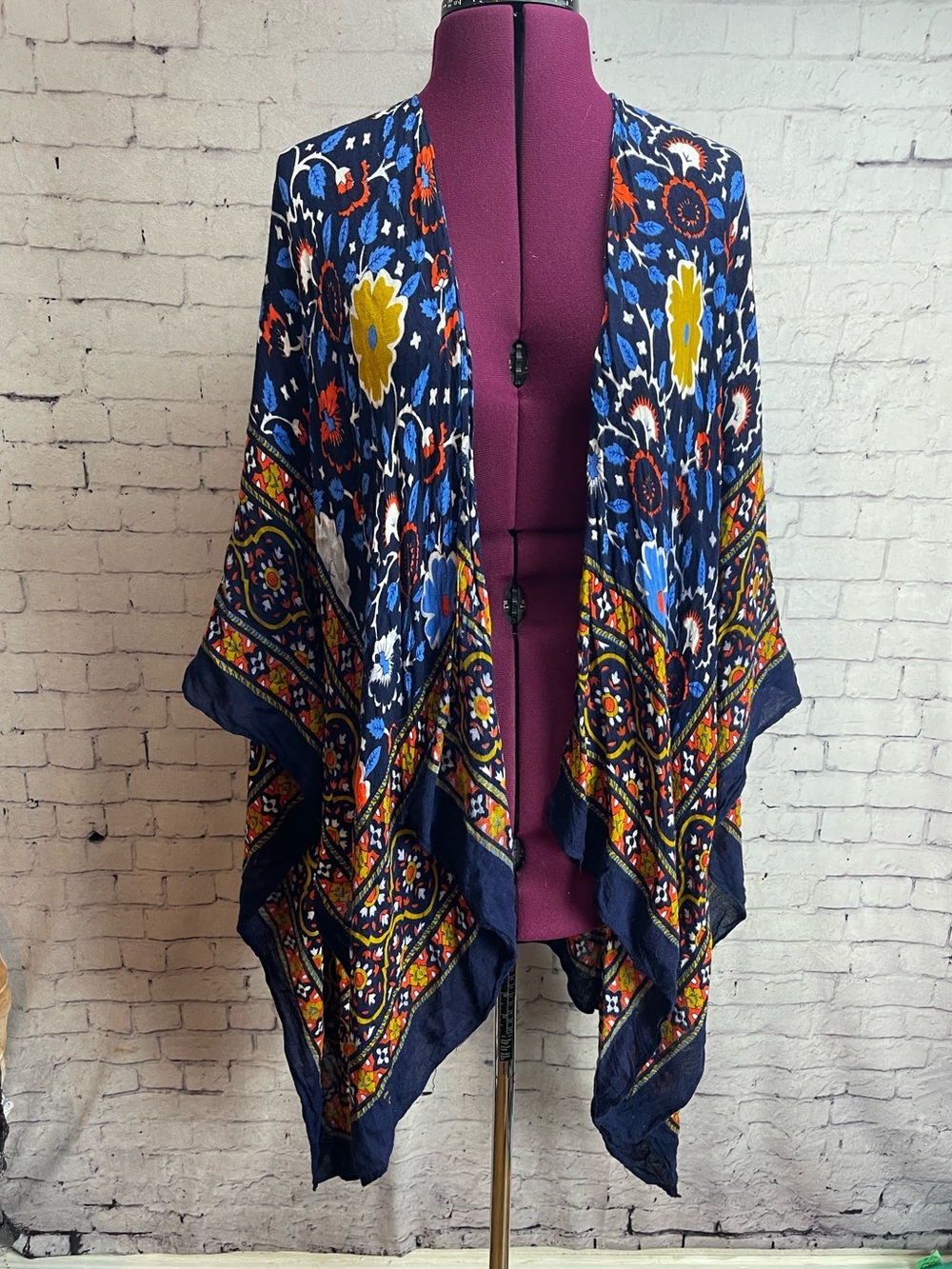 Free People Womens Boho Magic Dance Border Print Kimono wrap